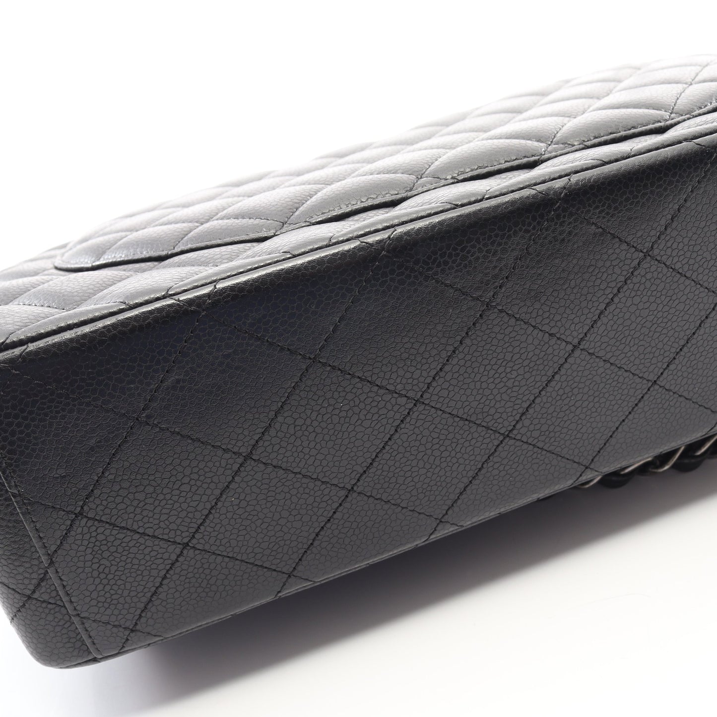 デカマトラッセ34 Wフラップ Wチェーンショルダーバッグ キャビアスキン ブラック シルバー金具 シャネル バッグ CHANEL