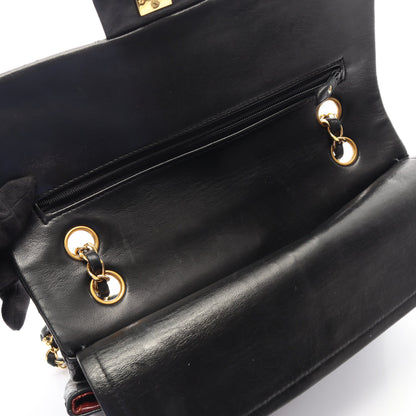 マトラッセ Wフラップ Wチェーンショルダーバッグ ラムスキン ブラック ゴールド金具 ヴィンテージ シャネル バッグ CHANEL
