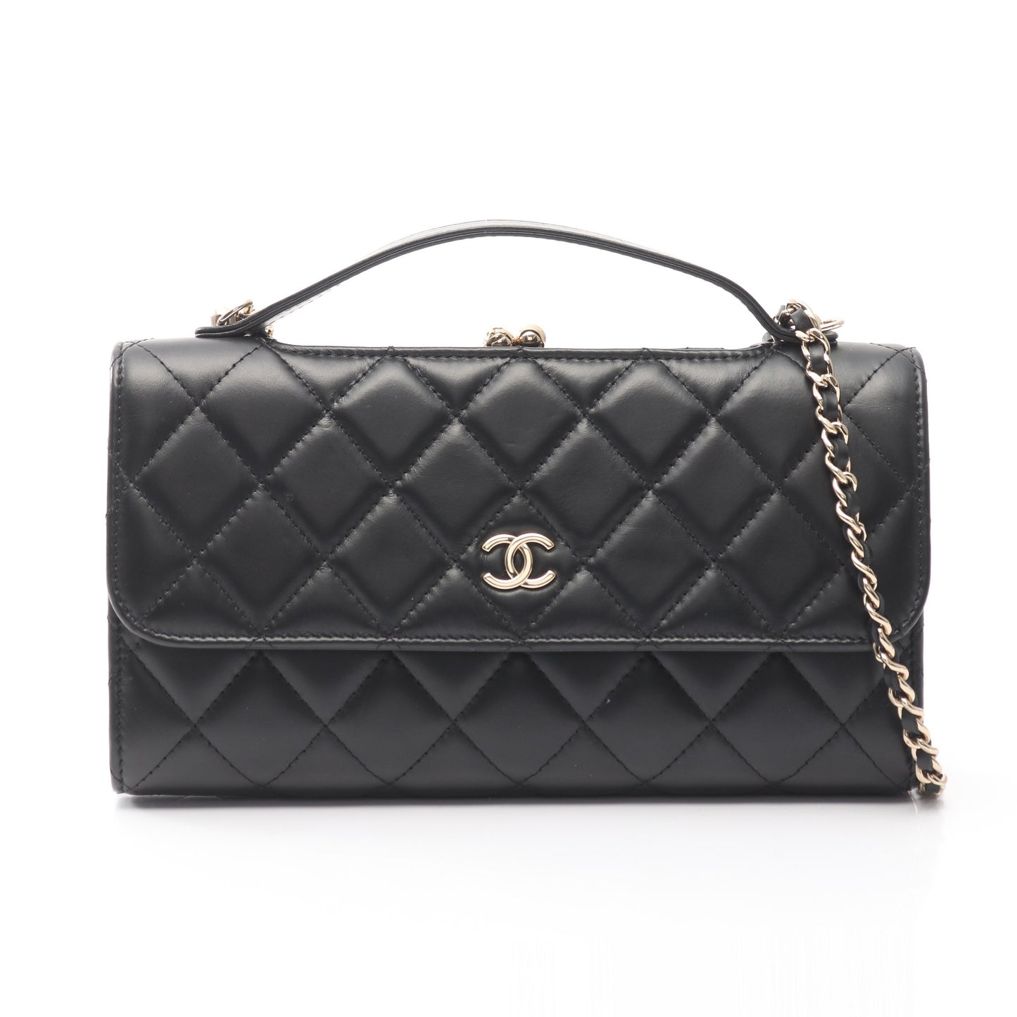マトラッセ チェーンウォレット ラムスキン ブラック ゴールド金具 2WAY シャネル バッグ CHANEL