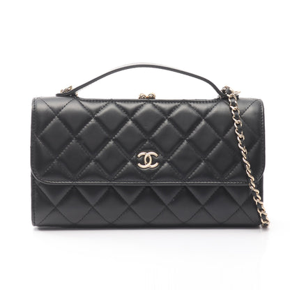 マトラッセ チェーンウォレット ラムスキン ブラック ゴールド金具 2WAY シャネル バッグ CHANEL
