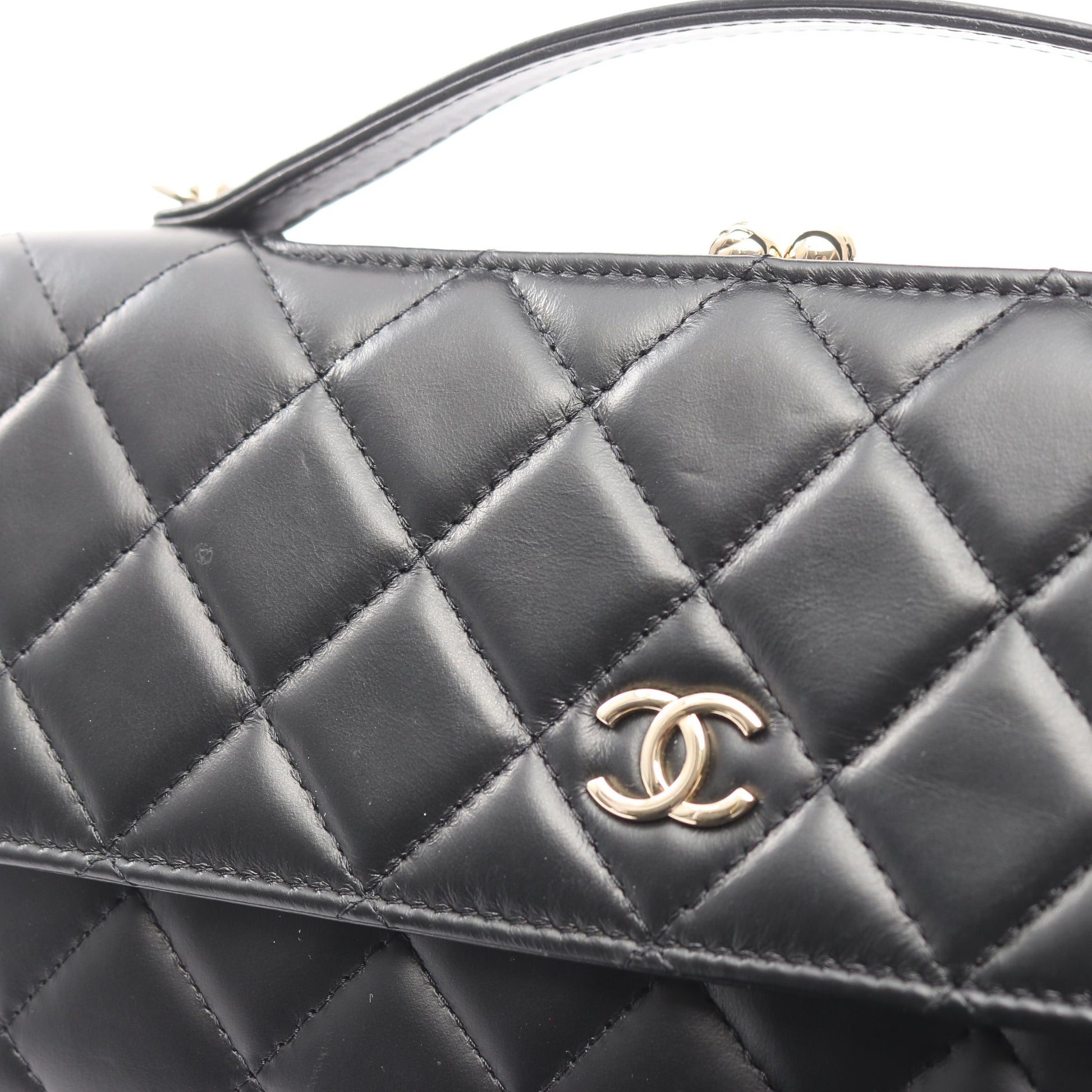 マトラッセ チェーンウォレット ラムスキン ブラック ゴールド金具 2WAY シャネル バッグ CHANEL