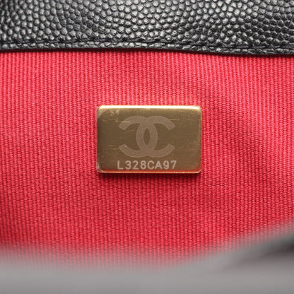 マトラッセ チェーンショルダーバッグ キャビアスキン ブラック ゴールド金具 シャネル バッグ CHANEL