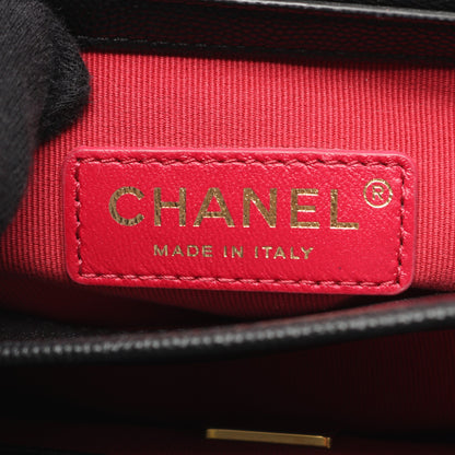 マトラッセ チェーンショルダーバッグ キャビアスキン ブラック ゴールド金具 シャネル バッグ CHANEL