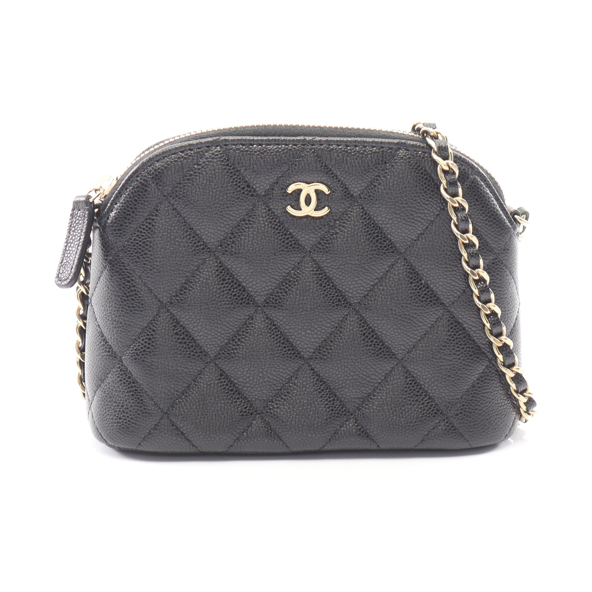 タイムレスクラシック マトラッセ チェーンショルダーバッグ キャビアスキン ブラック ゴールド金具 シャネル バッグ CHANEL