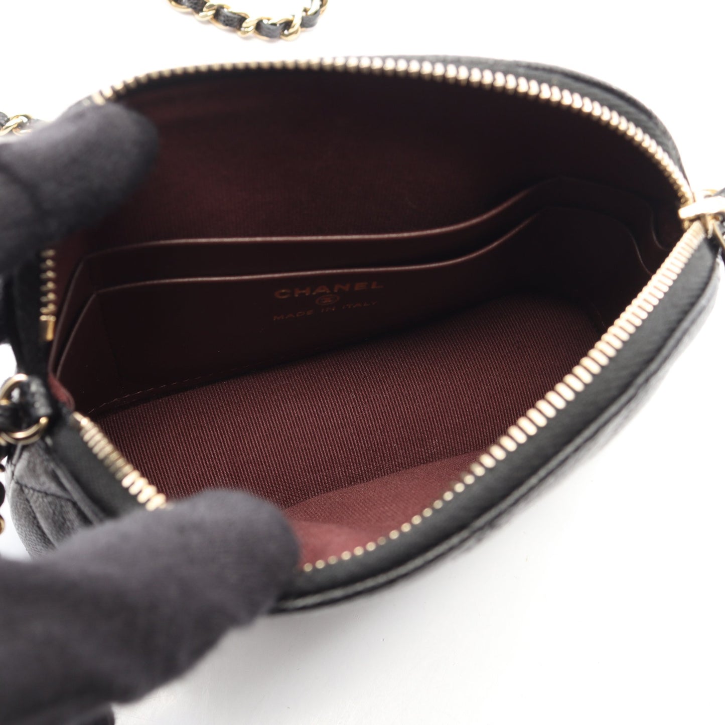 タイムレスクラシック マトラッセ チェーンショルダーバッグ キャビアスキン ブラック ゴールド金具 シャネル バッグ CHANEL