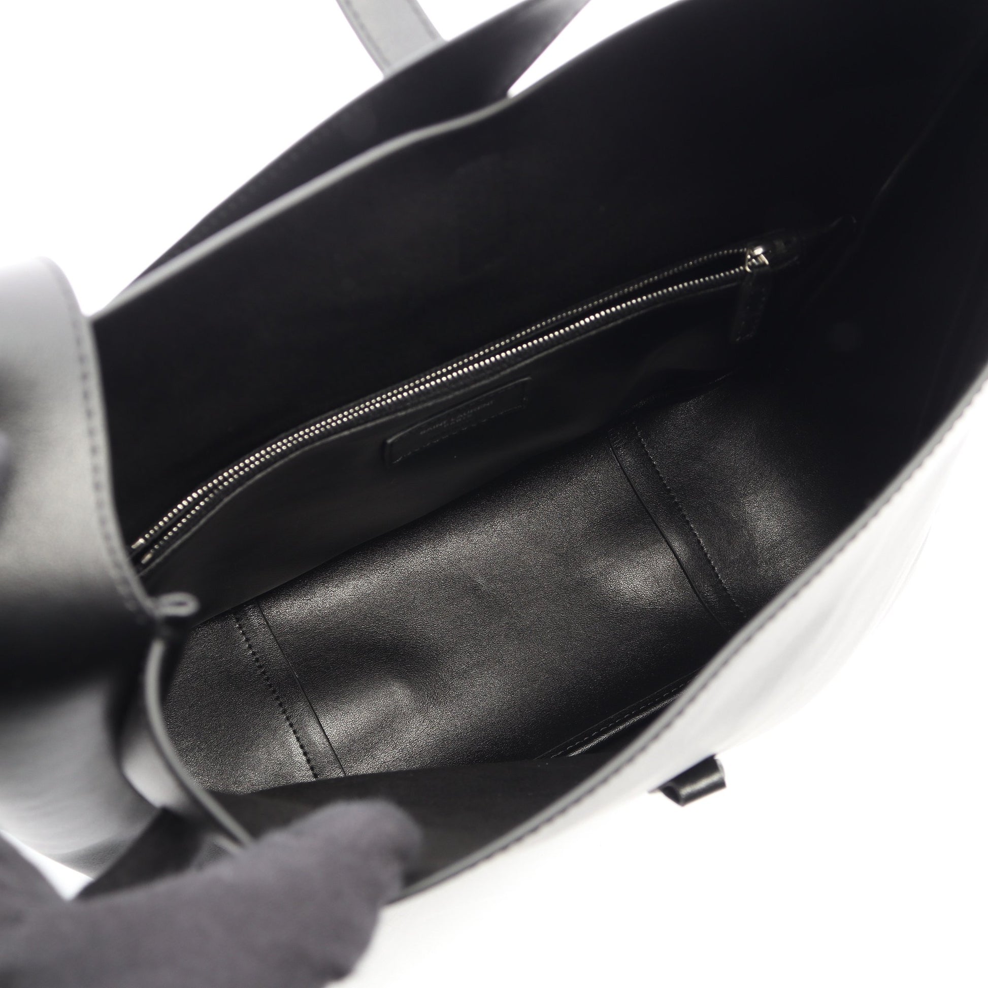 LE 5 A 7 ソフト ラージ ショルダーバッグ レザー ブラック サンローランパリ バッグ SAINT LAURENT PARIS