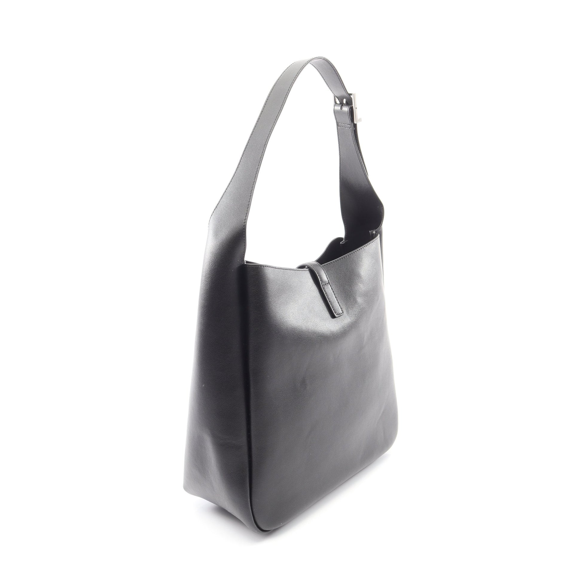 LE 5 A 7 ソフト ラージ ショルダーバッグ レザー ブラック サンローランパリ バッグ SAINT LAURENT PARIS