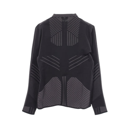 テクニカルニット スウェットシャツ トップス クルーネック ブラック オレンジ プラダ トップス PRADA