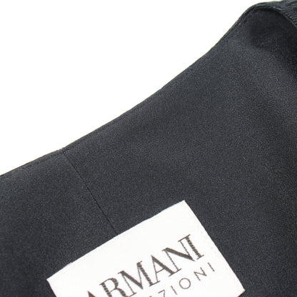ペプラム ノーカラージャケット ウール シルク ネイビー アルマーニコレッツォーニ アウター Armani Collezioni