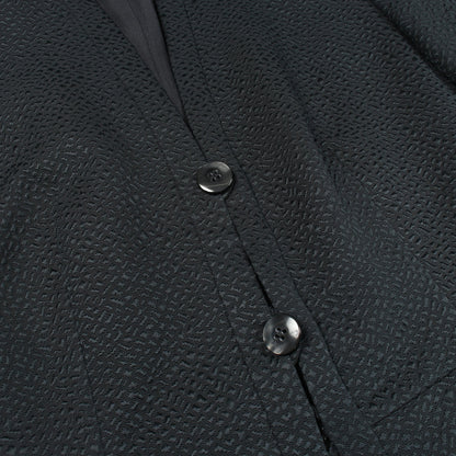 ペプラム ノーカラージャケット ウール シルク ネイビー アルマーニコレッツォーニ アウター Armani Collezioni