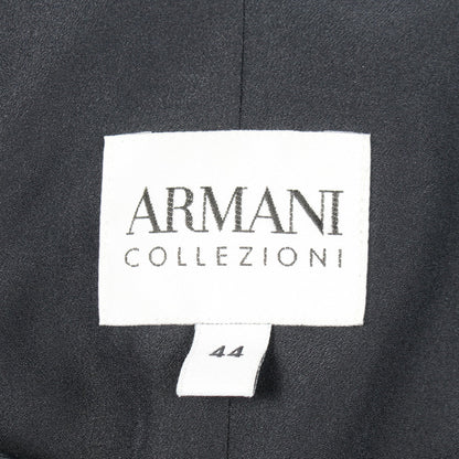 ペプラム ノーカラージャケット ウール シルク ネイビー アルマーニコレッツォーニ アウター Armani Collezioni