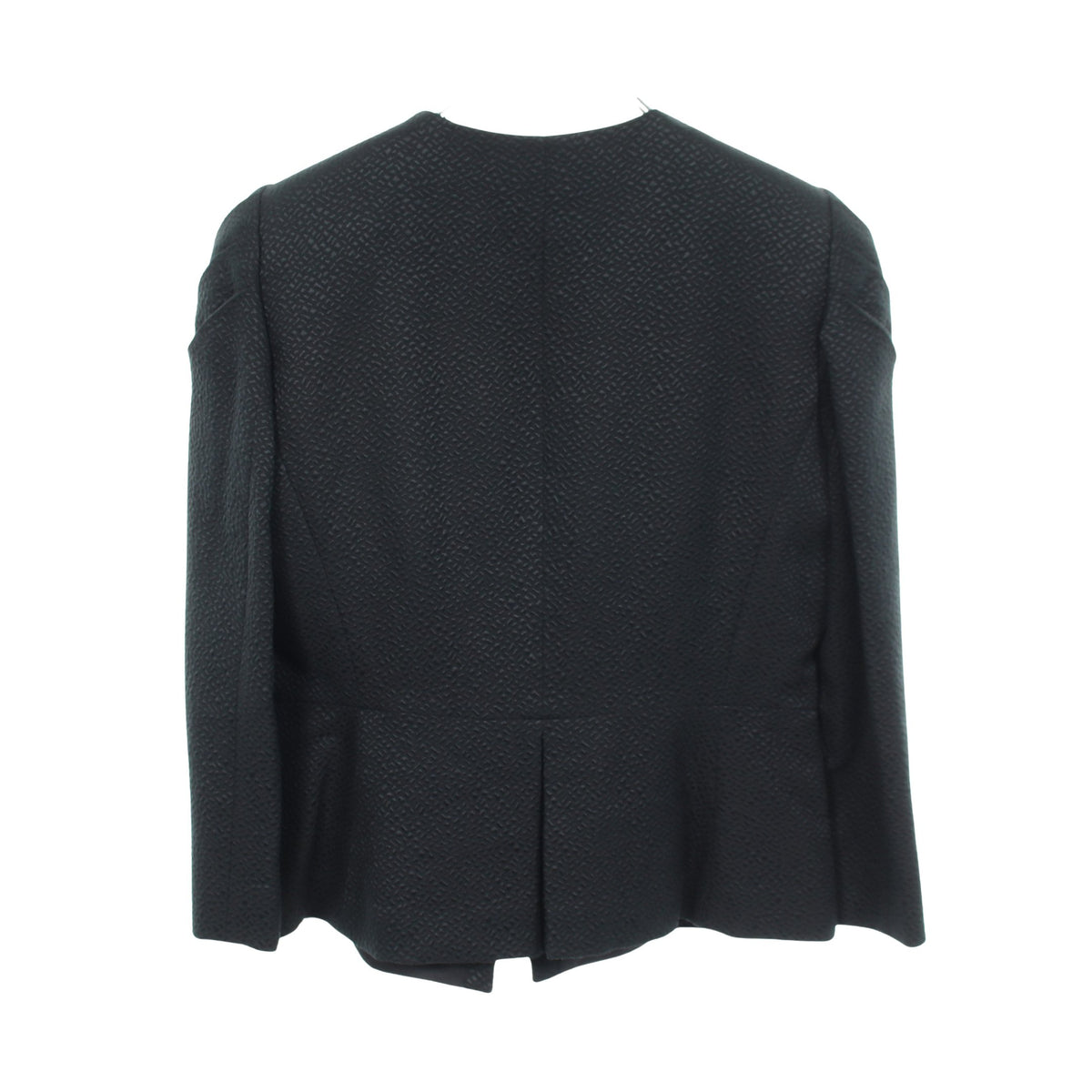 ペプラム ノーカラージャケット ウール シルク ネイビー アルマーニコレッツォーニ アウター Armani Collezioni