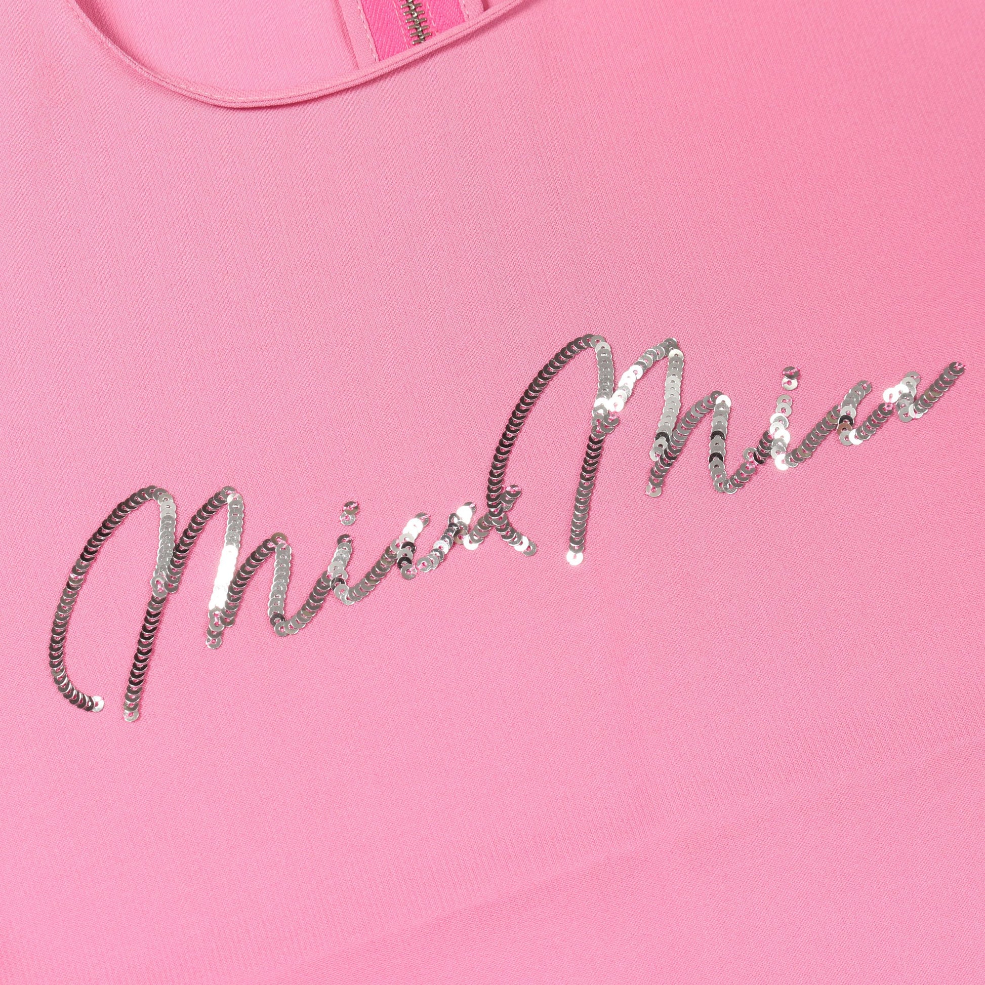スパンコール ロゴ カットソー レーヨン ピンク ミュウミュウ トップス miu miu