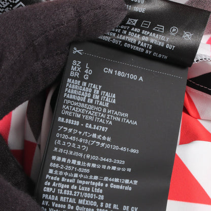 ジオメトリック ストレッチ カットソー ナイロン ホワイト ブラック レッド プラダ トップス PRADA