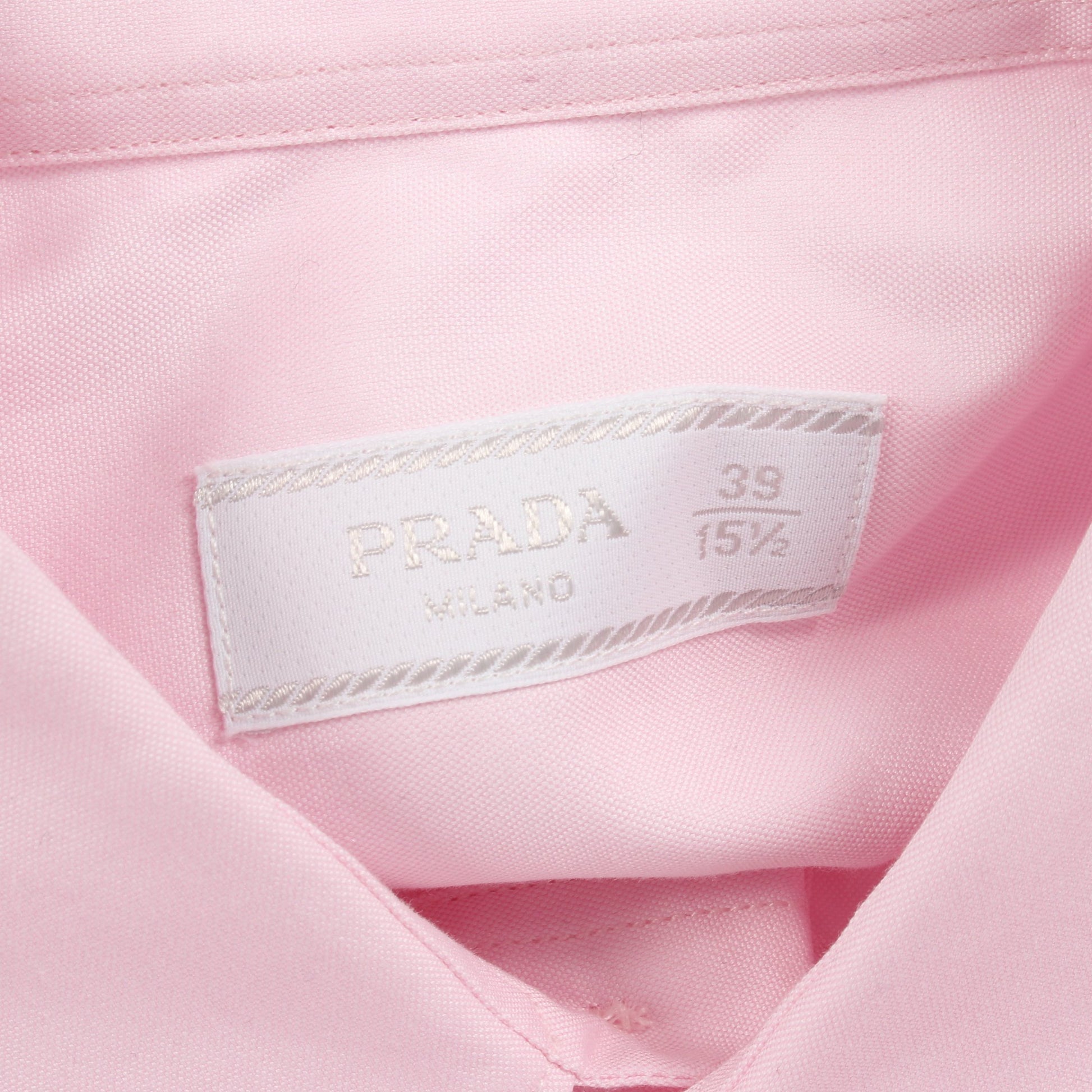 ロゴ刺繍 長袖 シャツ コットン ピンク プラダ トップス PRADA