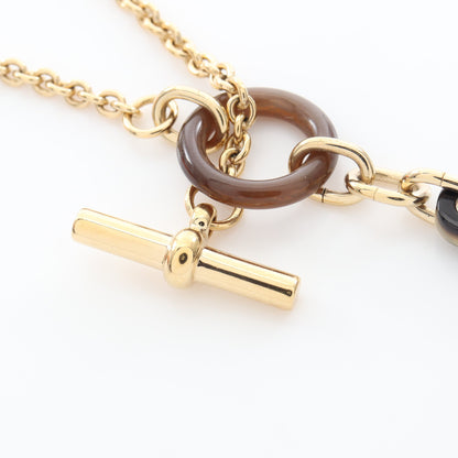シェーヌダンクル ネックレス バッファローホーン GP ダークブラウン ゴールド エルメス アクセサリー HERMES