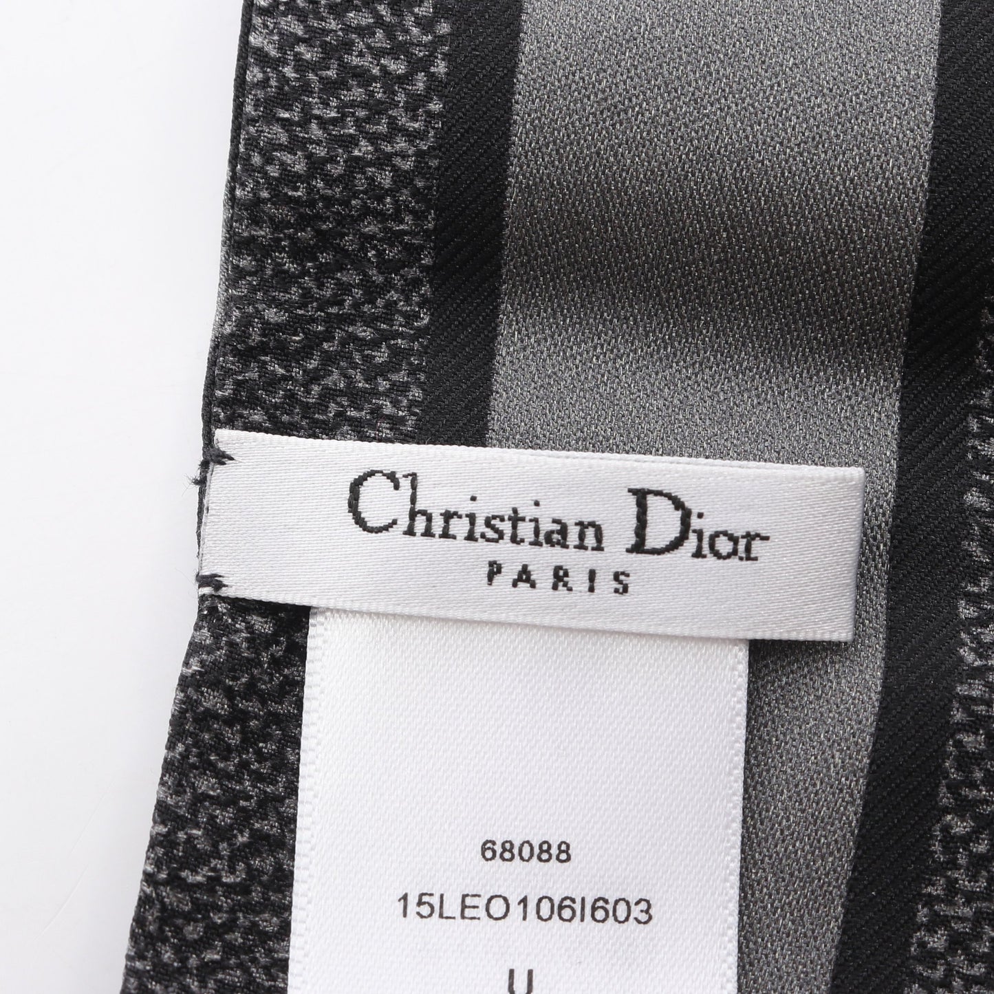 ミッツァ レオパード リボン スカーフ シルク ダークグレー ブラック クリスチャンディオール 財布・小物 Christian Dior