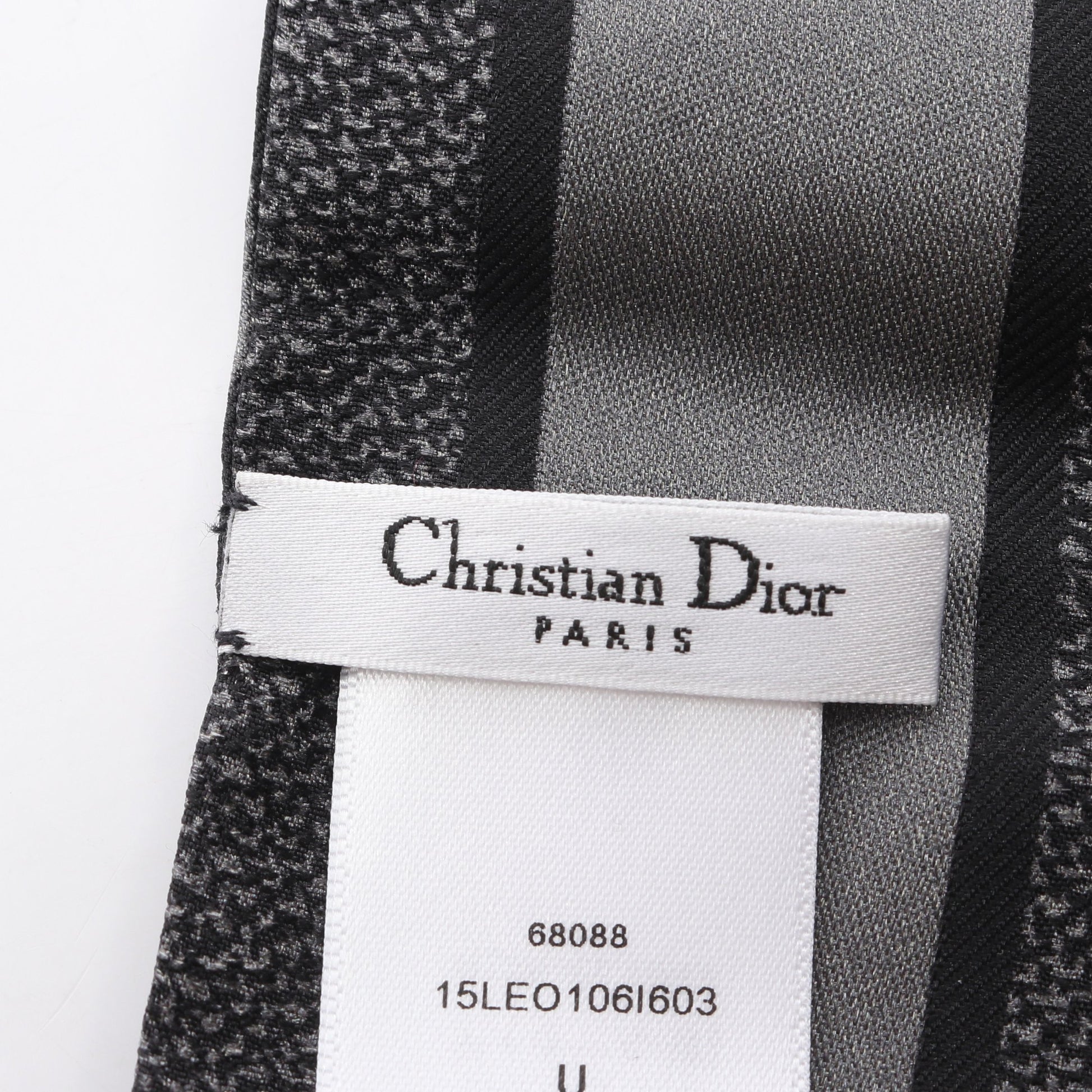 ミッツァ レオパード リボン スカーフ シルク ダークグレー ブラック クリスチャンディオール 財布・小物 Christian Dior