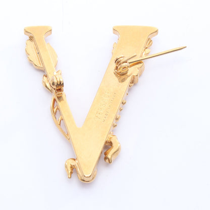 ブローチ GP ラインストーン ゴールド クリア ヴェルサーチ アクセサリー Versace
