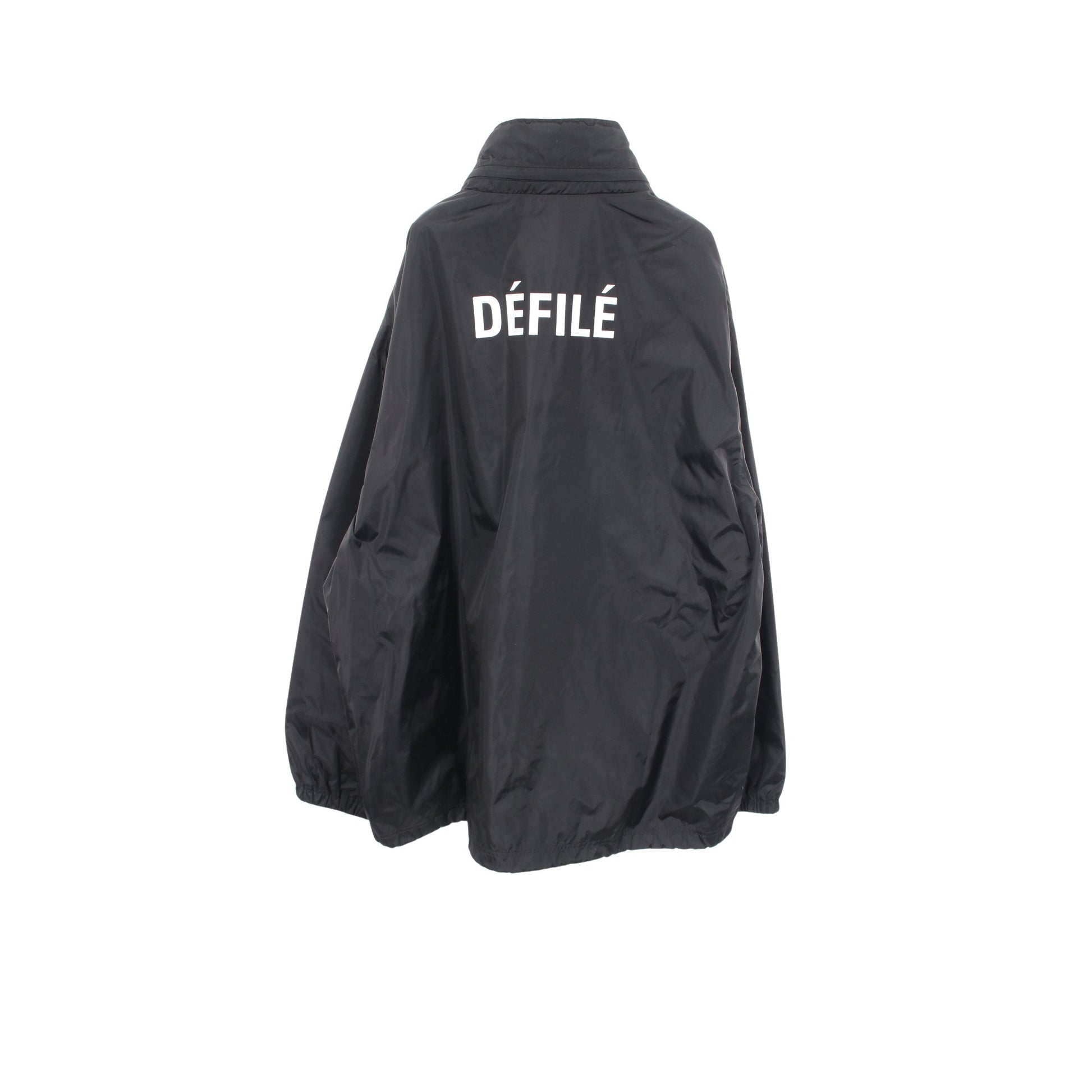 ロゴプリント フード付き ジャケット ナイロン ブラック バレンシアガ アウター BALENCIAGA
