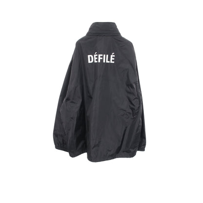 ロゴプリント フード付き ジャケット ナイロン ブラック バレンシアガ アウター BALENCIAGA