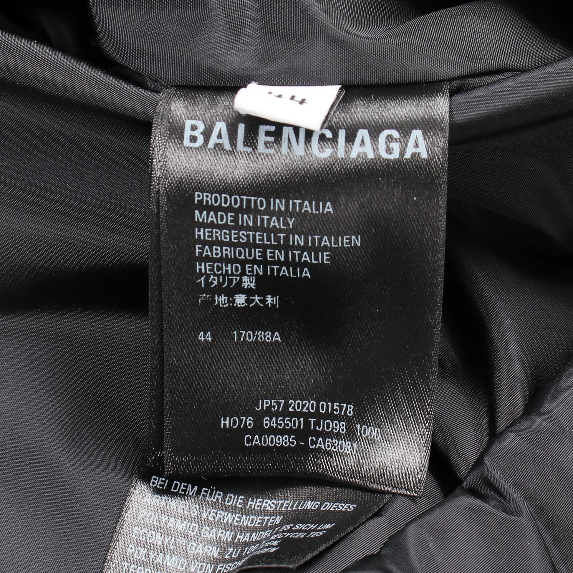 ロゴプリント フード付き ジャケット ナイロン ブラック バレンシアガ アウター BALENCIAGA
