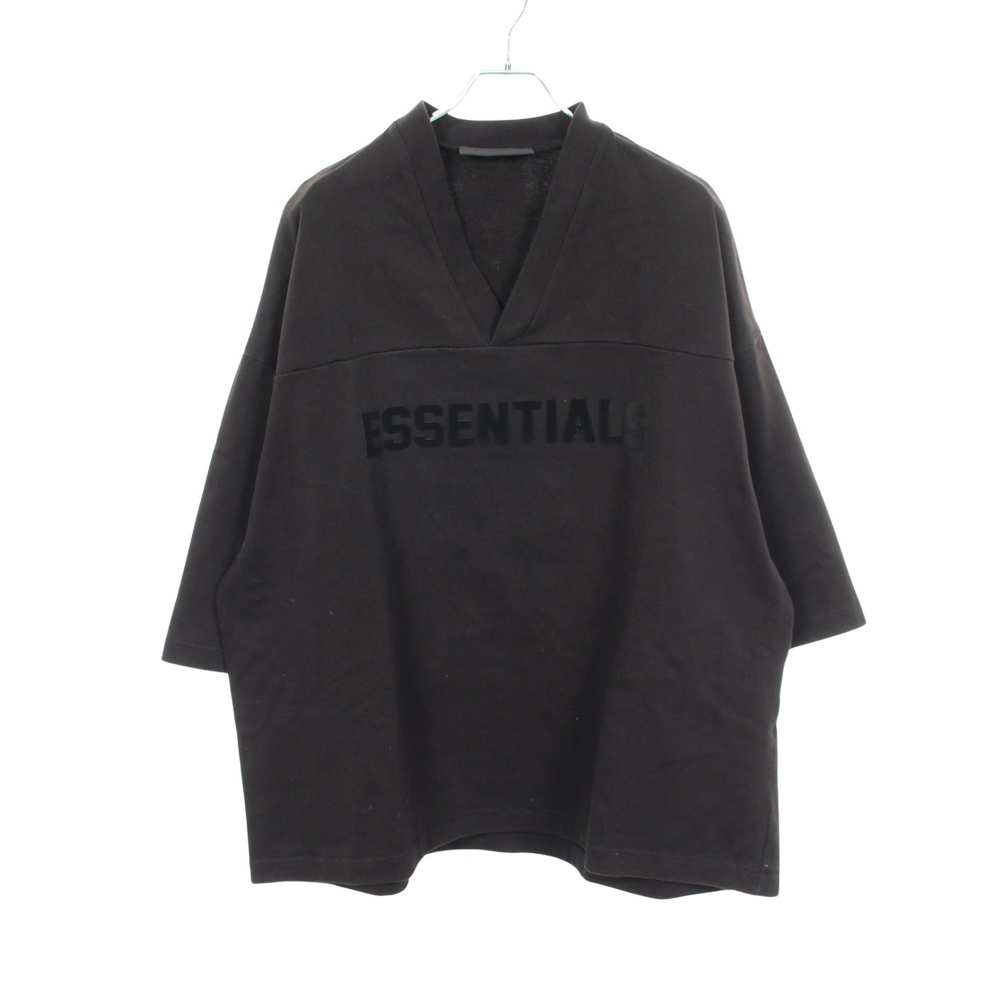 Vネック ロゴ 半袖Tシャツ コットン ブラック エフオージーエッセンシャルズ トップス FOG ESSENTIALS