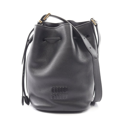 バケットバッグ ショルダーバッグ レザー ブラック ミュウミュウ バッグ miu miu