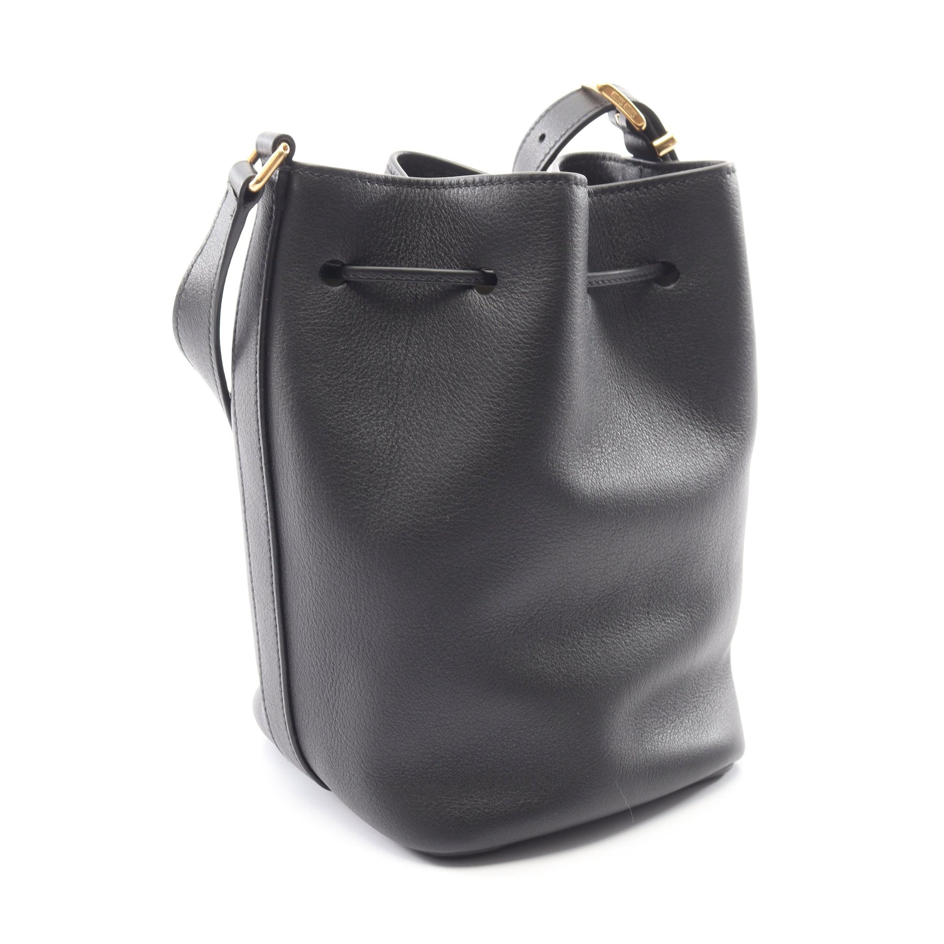 バケットバッグ ショルダーバッグ レザー ブラック ミュウミュウ バッグ miu miu