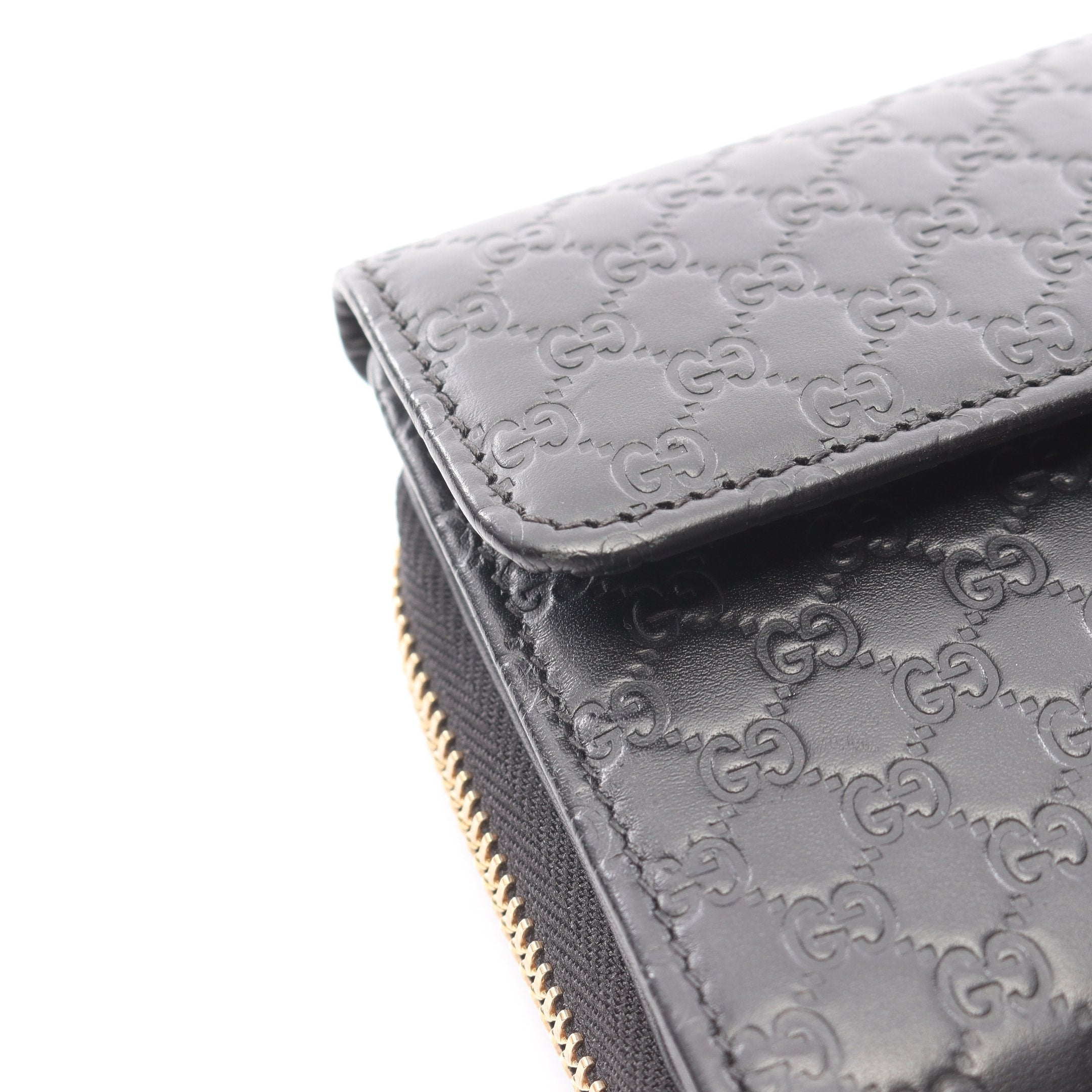 マイクログッチシマ レザー/長財布 GUCCI（グッチ） マイクログッチシマ ダブルホック 長財布 レザー