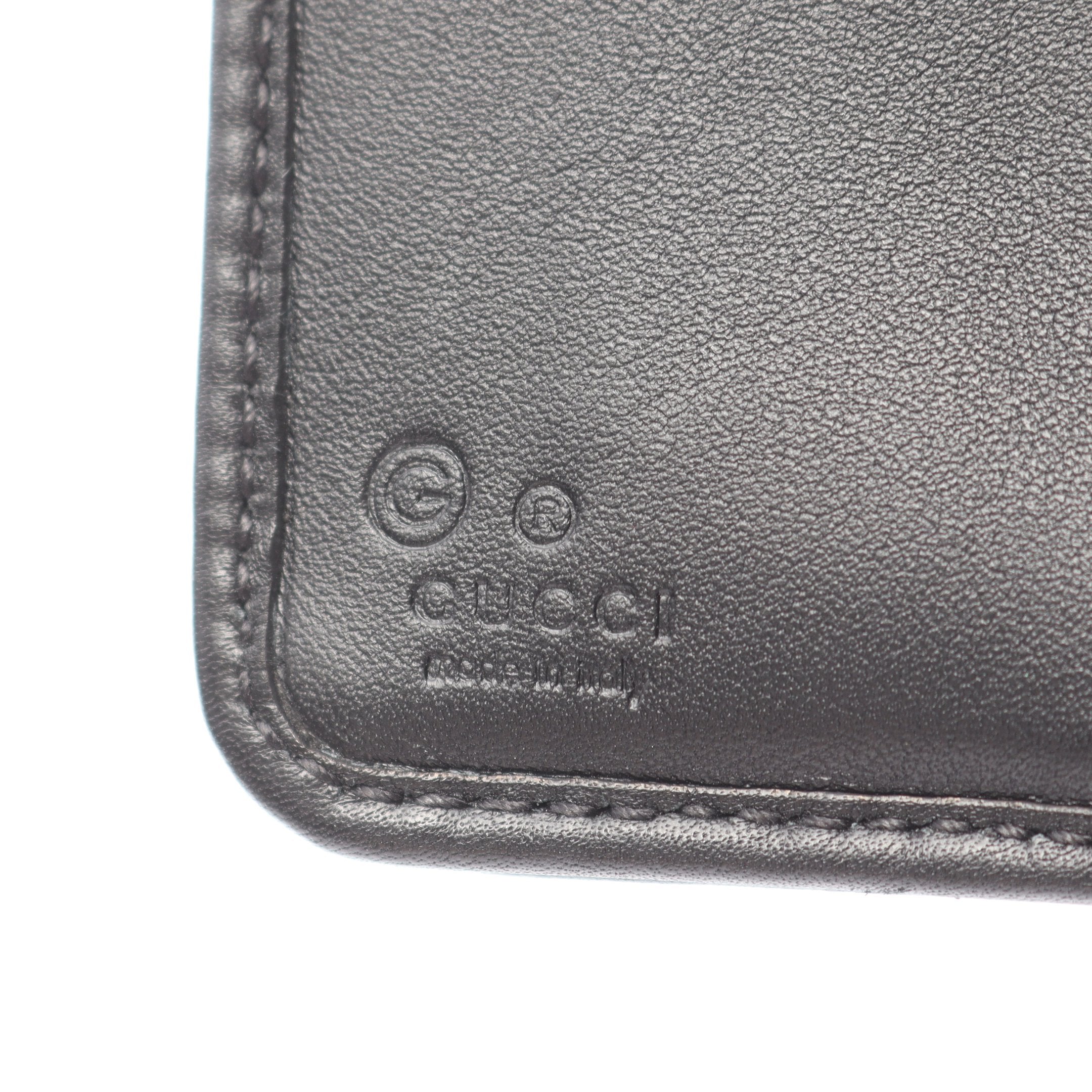 マイクログッチシマ 三つ折り長財布 レザー ブラック グッチ – RECLO