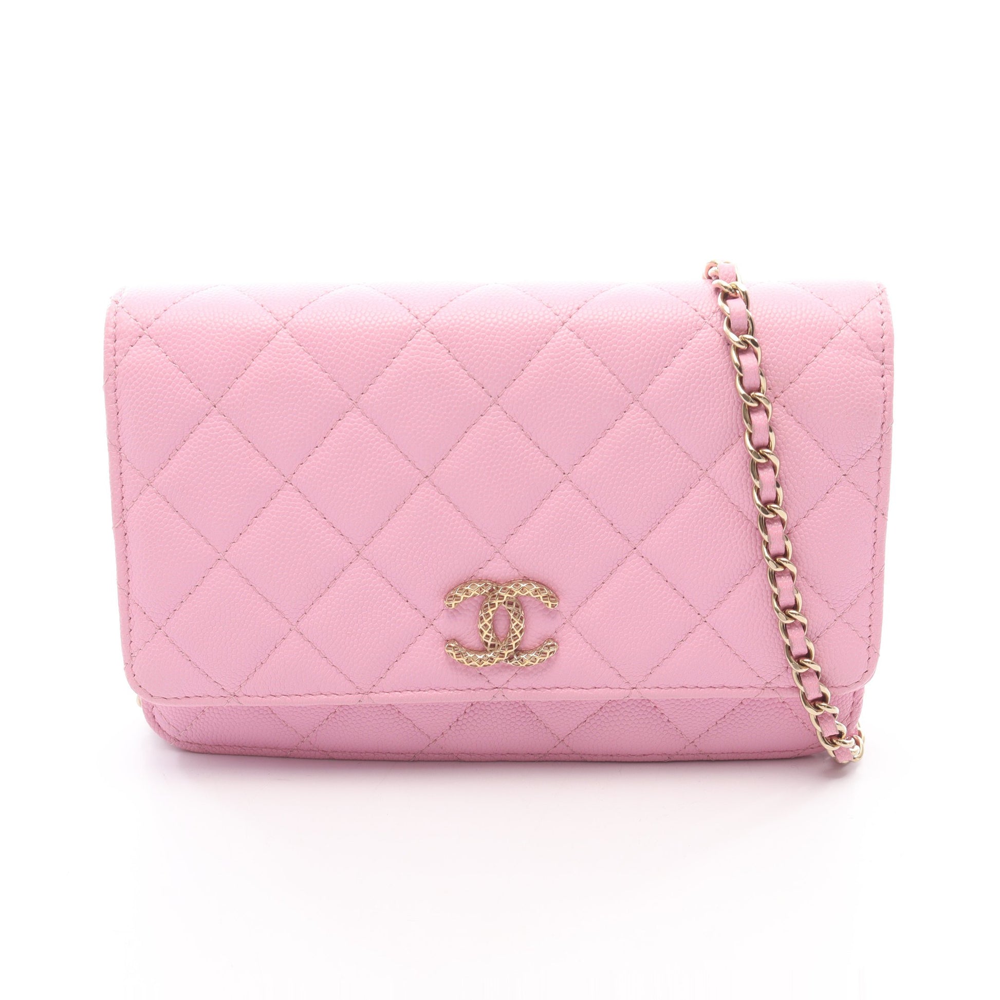 マトラッセ チェーンウォレット キャビアスキン ピンク ゴールド金具 シャネル バッグ CHANEL