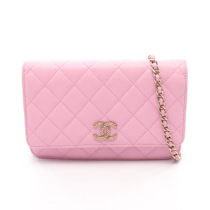 マトラッセ チェーンウォレット キャビアスキン ピンク ゴールド金具 シャネル バッグ CHANEL