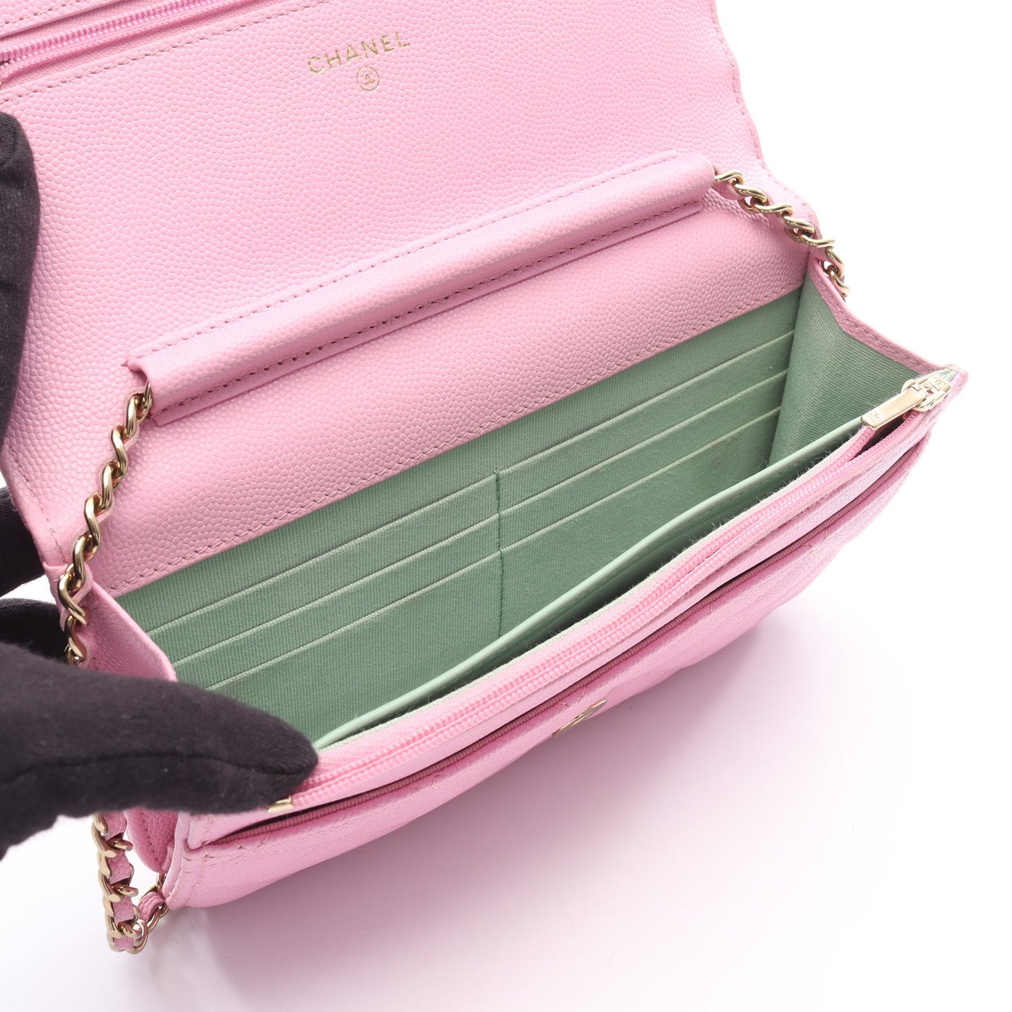 マトラッセ チェーンウォレット キャビアスキン ピンク ゴールド金具 シャネル バッグ CHANEL
