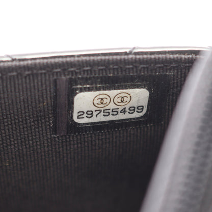2.55 マトラッセ チェーンウォレット エナメルレザー ブラック シルバー金具 シャネル バッグ CHANEL