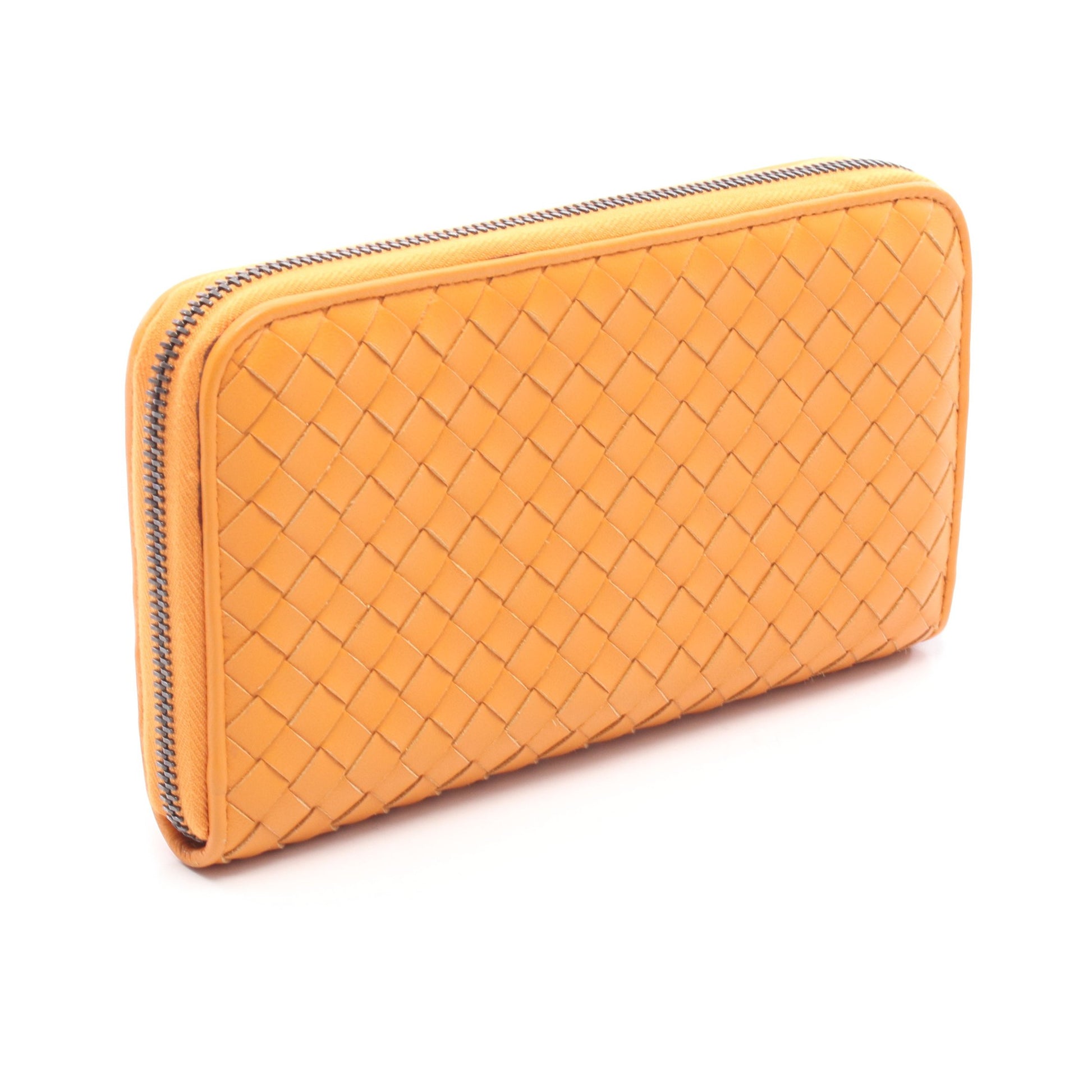 イントレチャート ラウンドファスナー長財布 レザー オレンジ ボッテガヴェネタ 財布・小物 BOTTEGA VENETA