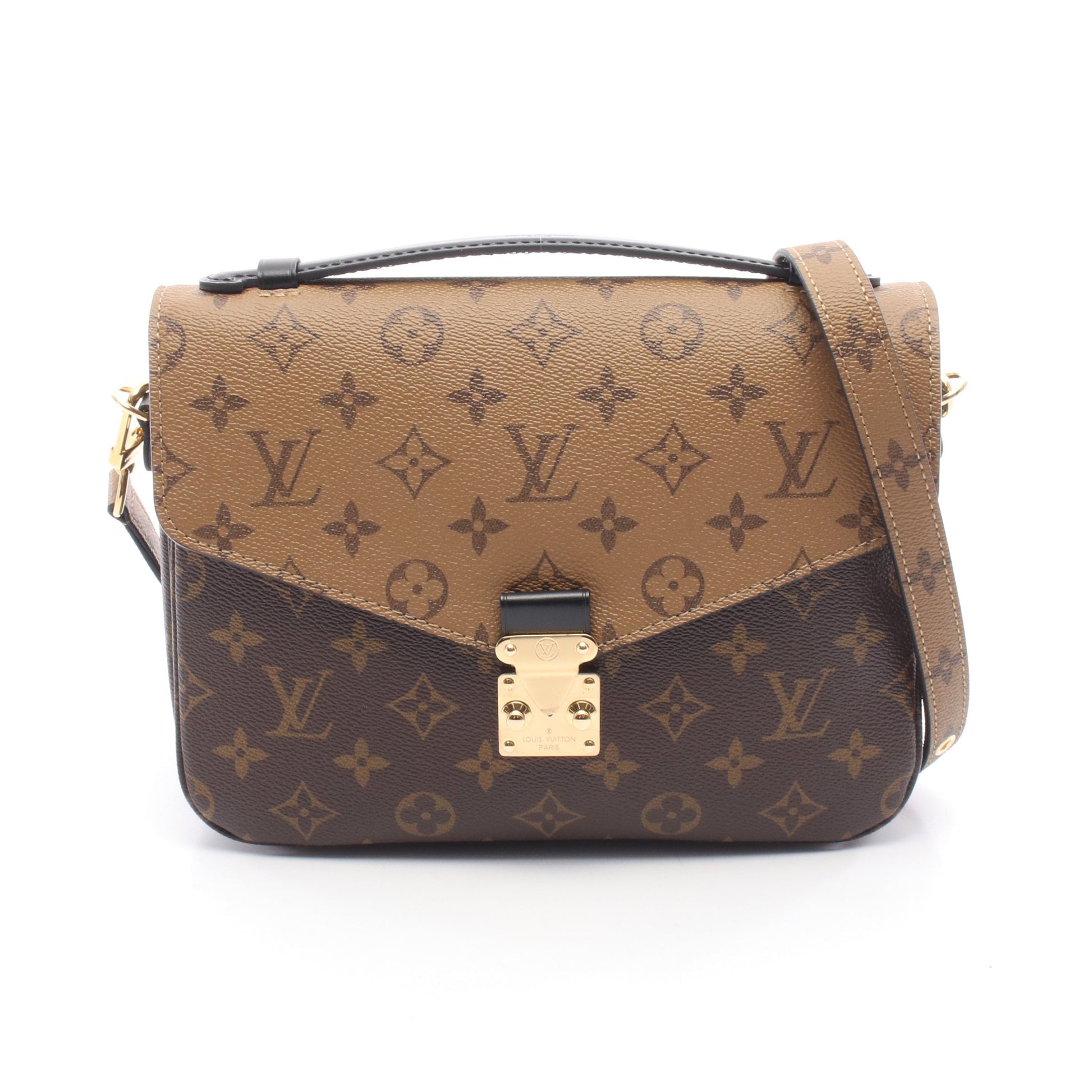 ポシェット メティス MM モノグラムリバース 2WAY ハンドバッグ PVC レザー ブラウン ブラック ルイヴィトン バッグ LOUIS VUITTON