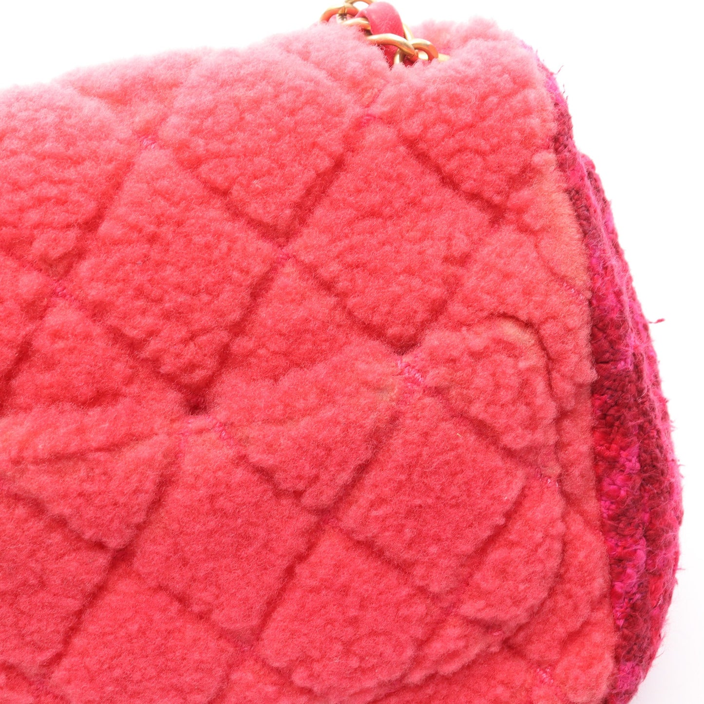 ミニマトラッセ チェーンショルダーバッグ ツイード ボア ピンクパープル ピンク ゴールド金具 シャネル バッグ CHANEL