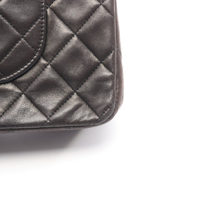 マトラッセ Wフラップ Wチェーンショルダーバッグ ラムスキン ブラック ゴールド金具 シャネル バッグ CHANEL