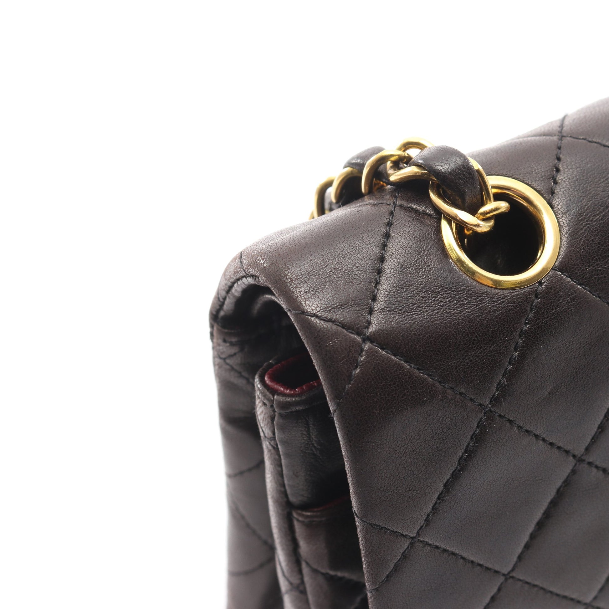 マトラッセ Wフラップ Wチェーンショルダーバッグ ラムスキン ブラック ゴールド金具 シャネル バッグ CHANEL