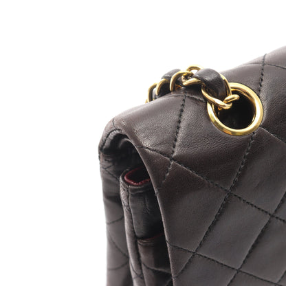 マトラッセ Wフラップ Wチェーンショルダーバッグ ラムスキン ブラック ゴールド金具 シャネル バッグ CHANEL