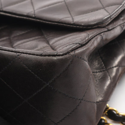 マトラッセ Wフラップ Wチェーンショルダーバッグ ラムスキン ブラック ゴールド金具 シャネル バッグ CHANEL