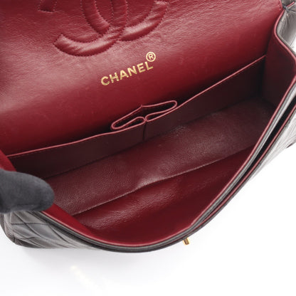マトラッセ Wフラップ Wチェーンショルダーバッグ ラムスキン ブラック ゴールド金具 シャネル バッグ CHANEL