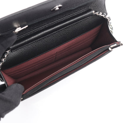 マトラッセ チェーンウォレット キャビアスキン ブラック シルバー金具 シャネル バッグ CHANEL
