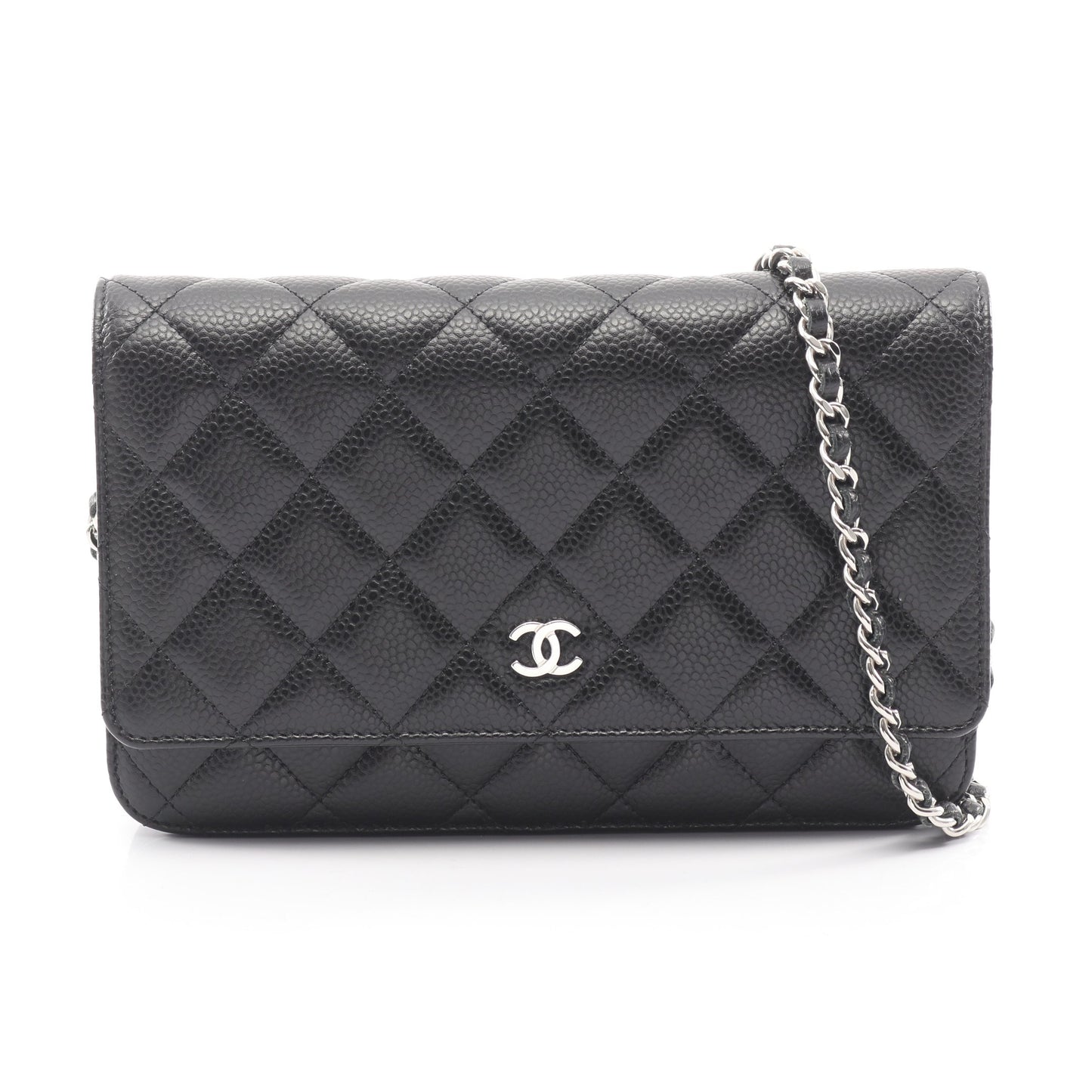 マトラッセ チェーンウォレット キャビアスキン ブラック シルバー金具 シャネル バッグ CHANEL