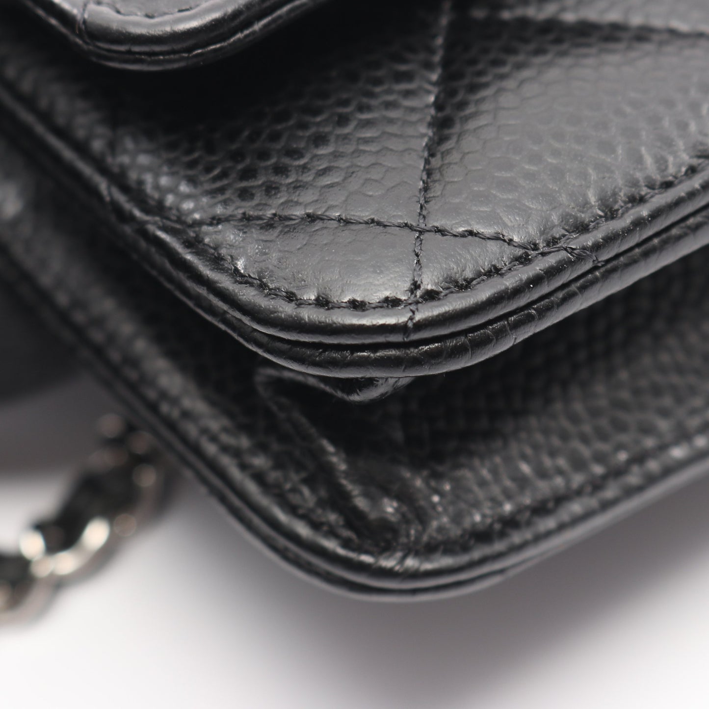 マトラッセ チェーンウォレット キャビアスキン ブラック シルバー金具 シャネル バッグ CHANEL