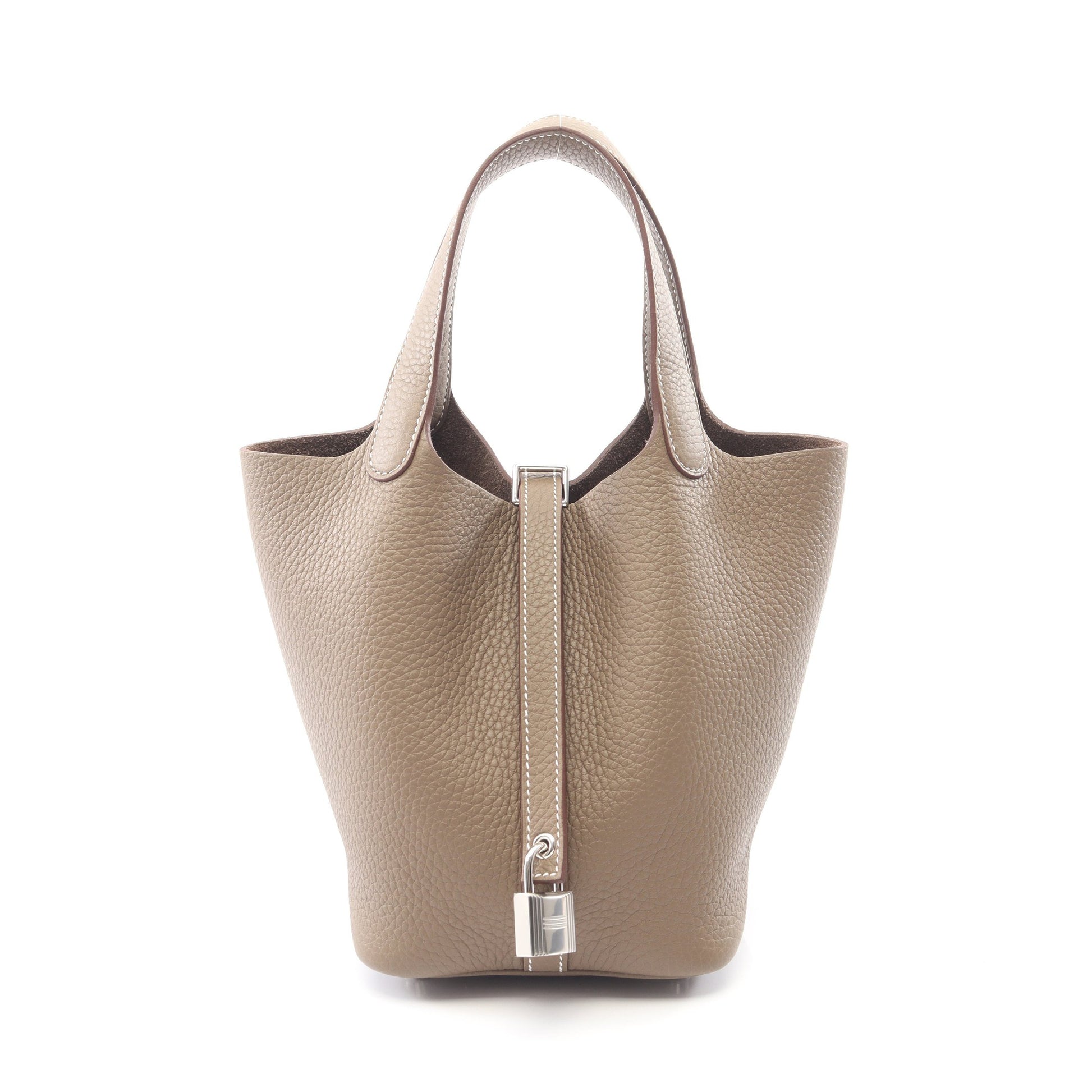 ピコタンロックPM エトゥープ ハンドバッグ トリヨンクレマンス グレーブラウン シルバー金具 K刻印 エルメス バッグ HERMES
