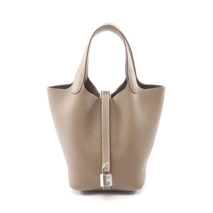 ピコタンロックPM エトゥープ ハンドバッグ トリヨンクレマンス グレーブラウン シルバー金具 K刻印 エルメス バッグ HERMES