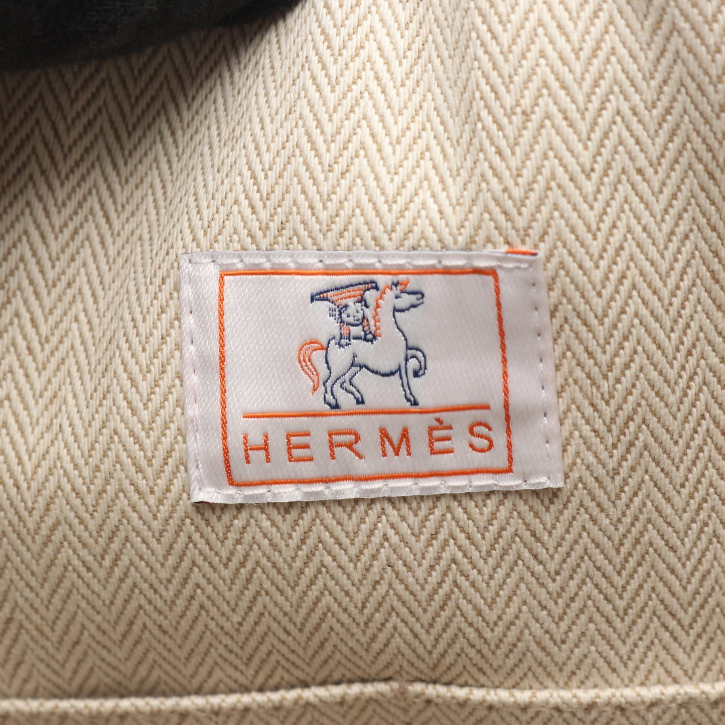 ブリッドアブラックGM カブリオル ハンドバッグ キャンバス ライトベージュ ネイビー シルバー金具 エルメス バッグ HERMES