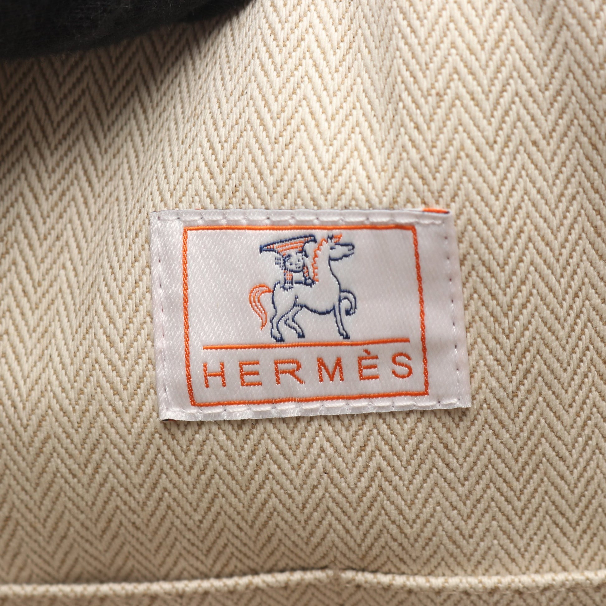 ブリッドアブラックGM カブリオル ハンドバッグ キャンバス ライトベージュ ネイビー シルバー金具 エルメス バッグ HERMES